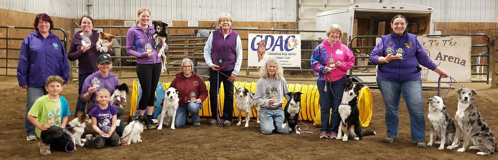 GDAC members with their dogs and awards