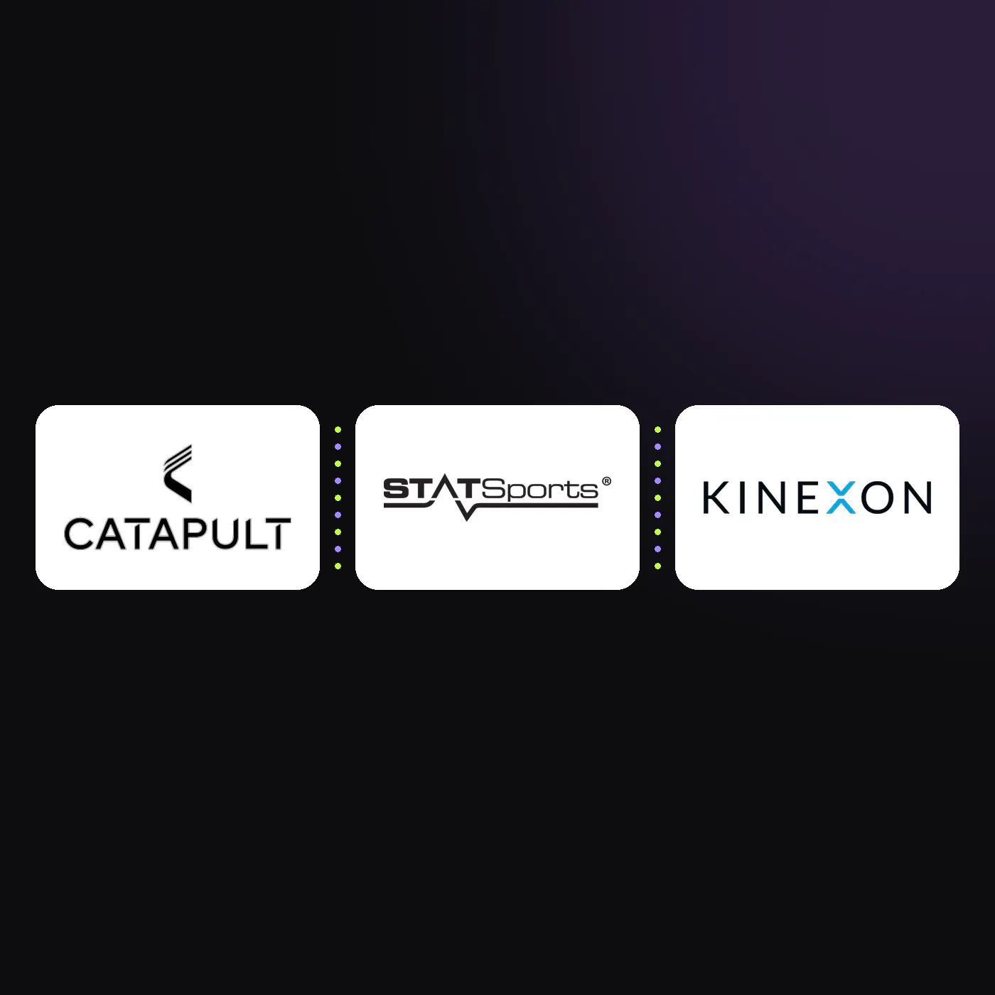 The Catapult, STATSports and KINEXON logos side by side
