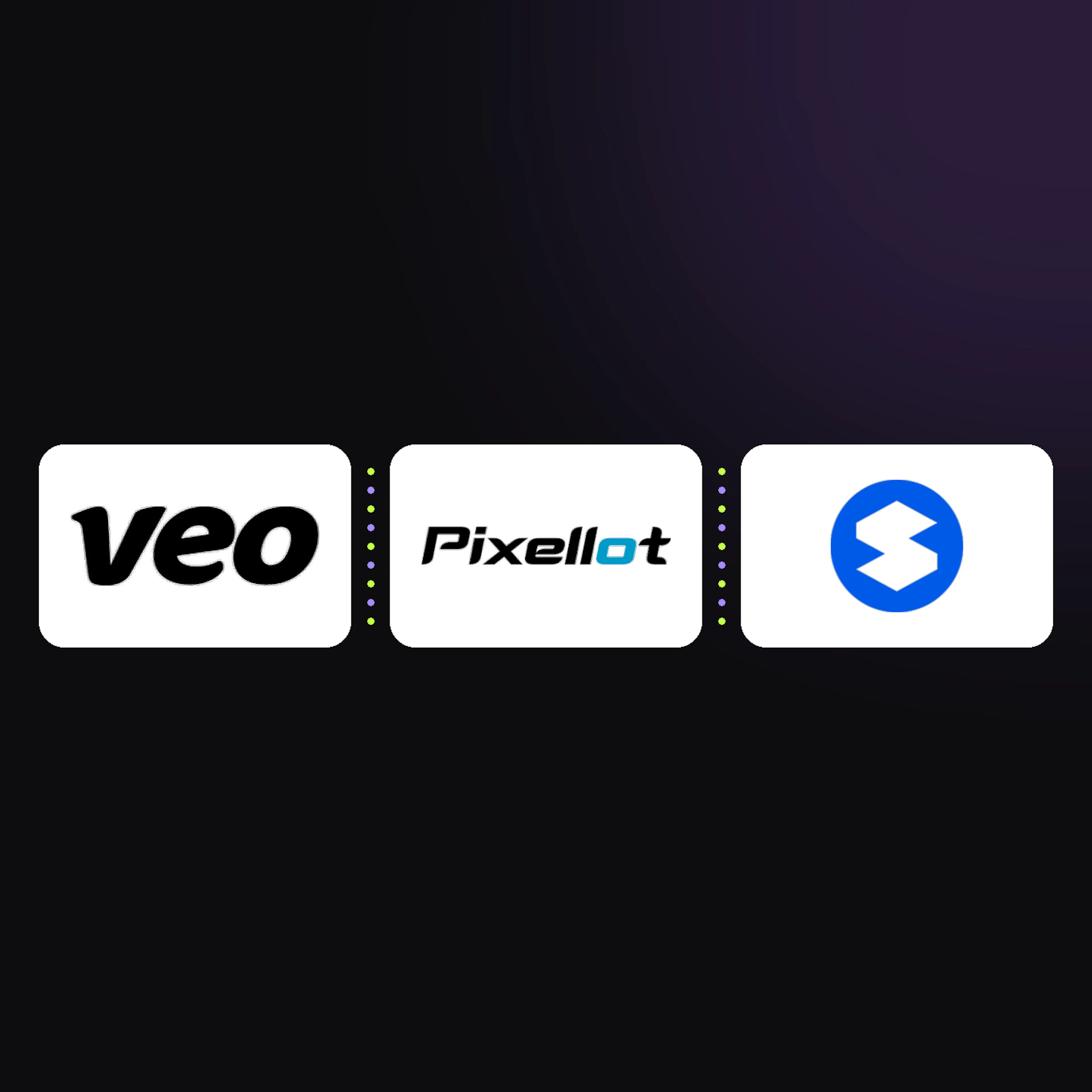 The Veo, Pixellot and Spiideo logos side by side