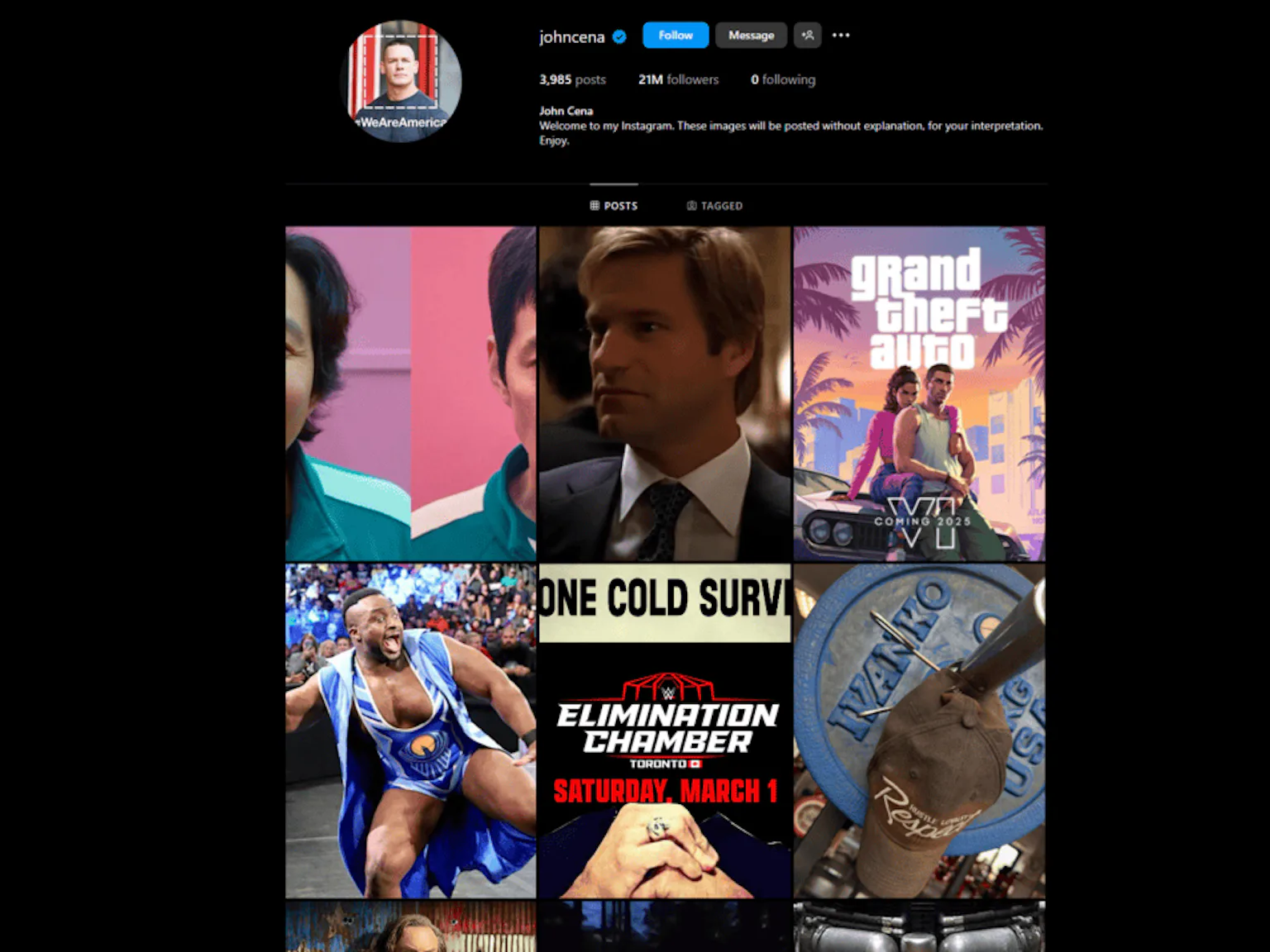 John Cena Teases Grand Theft Auto 6 with Instagram Post