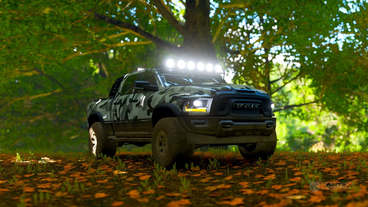 RAM 1500 Rebel camo in forest