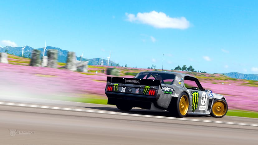 Hoonigan Ford "Hoonicorn" Mustang drifting