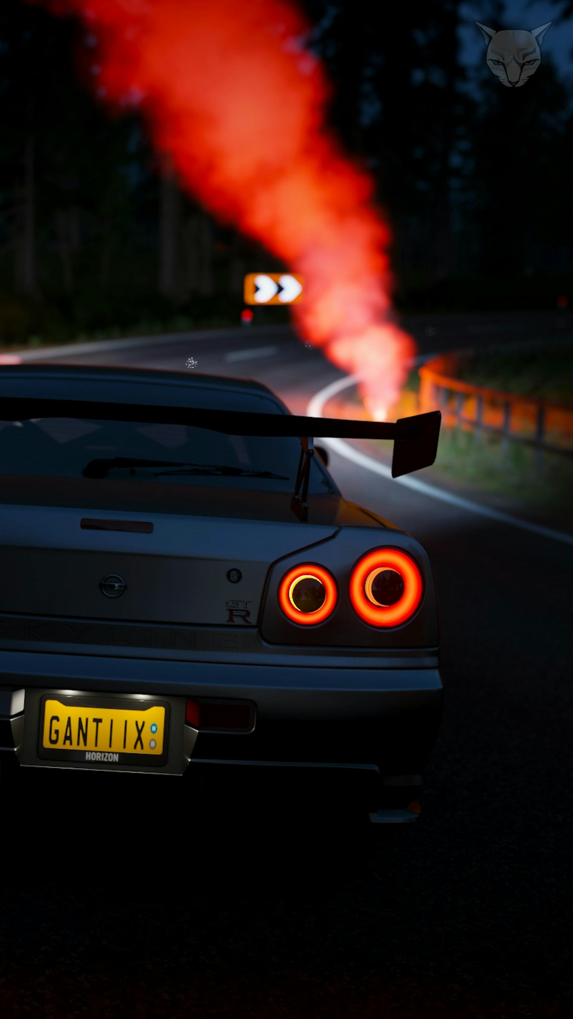 Nissan Skyline GT-R V-Spec II at checkpoint