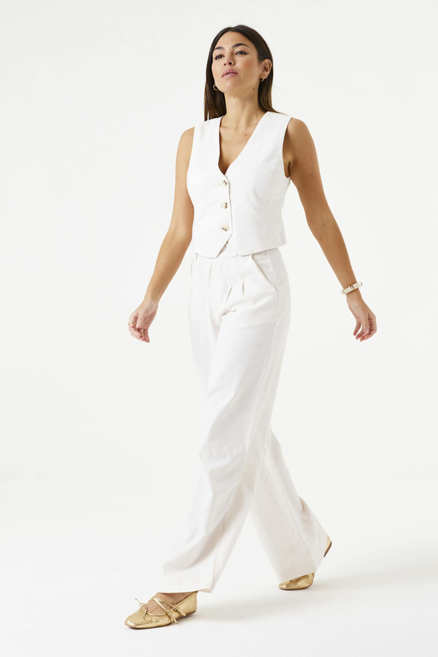 Gebroken witte broek