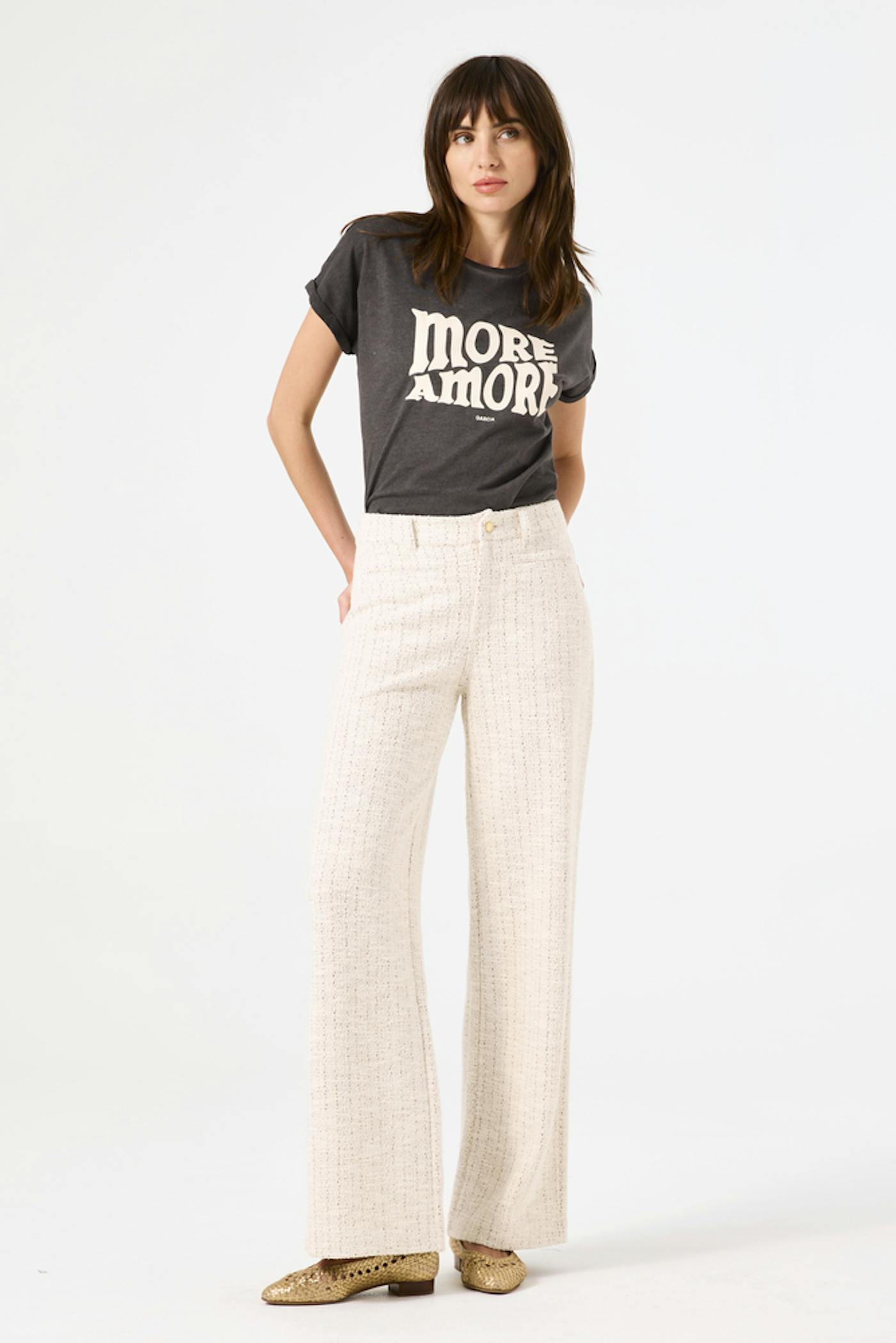 Boucle broek ecru