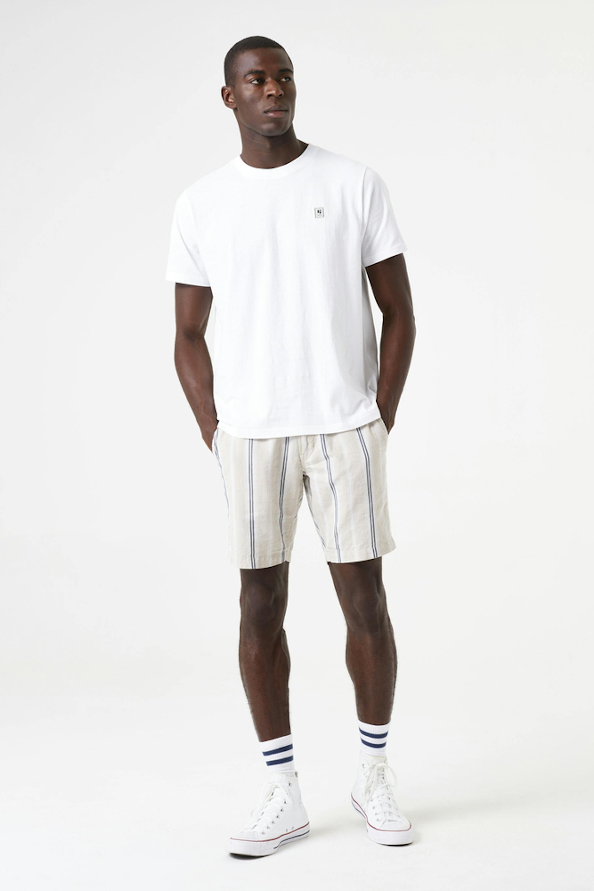 Gestreepte chino short