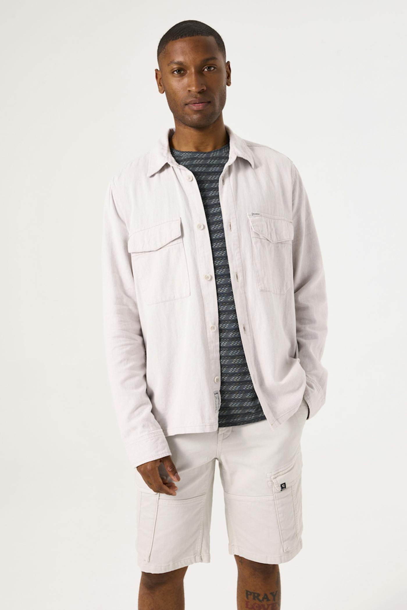 Lichtgrijs overshirt