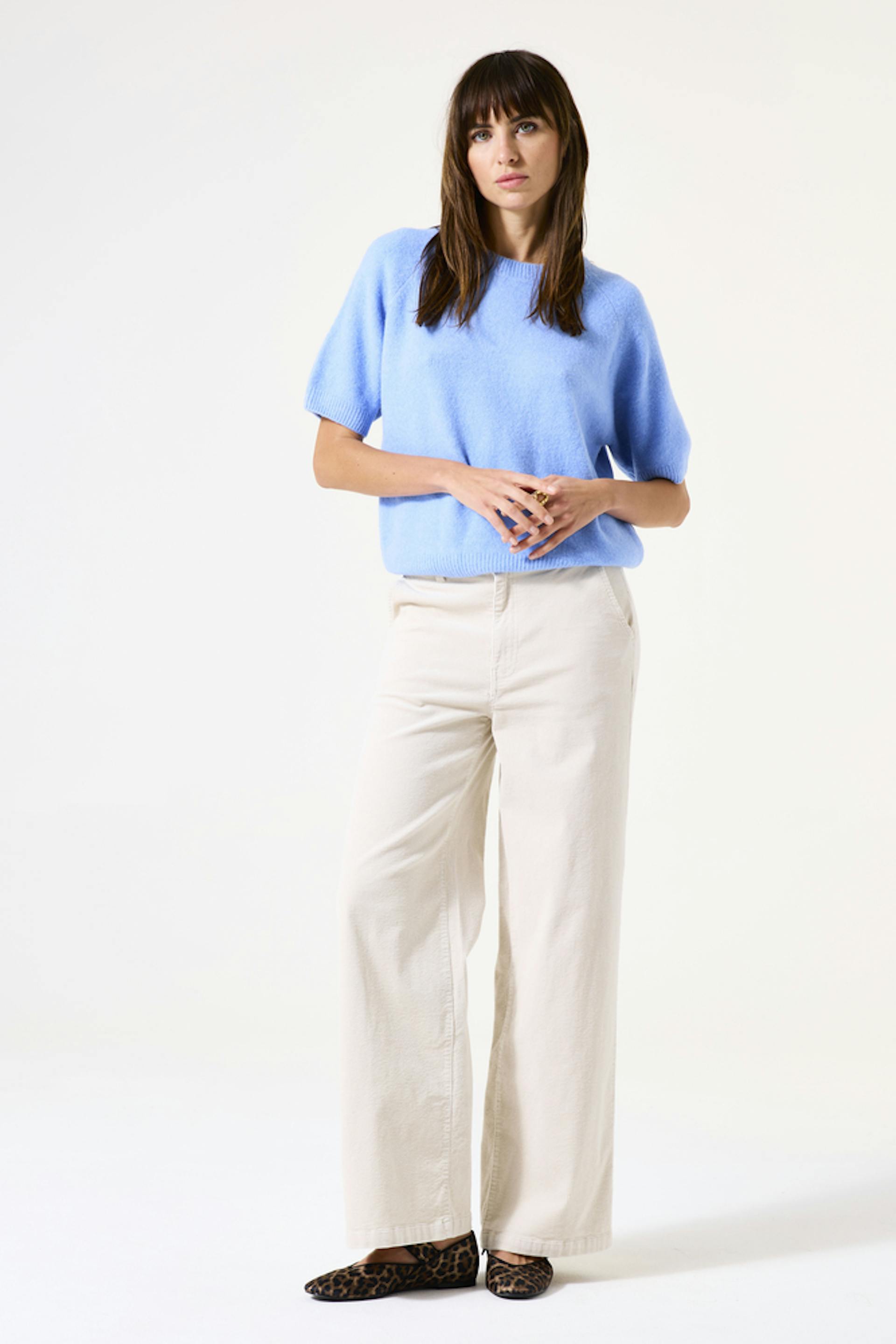 Gebroken witte corduroy broek