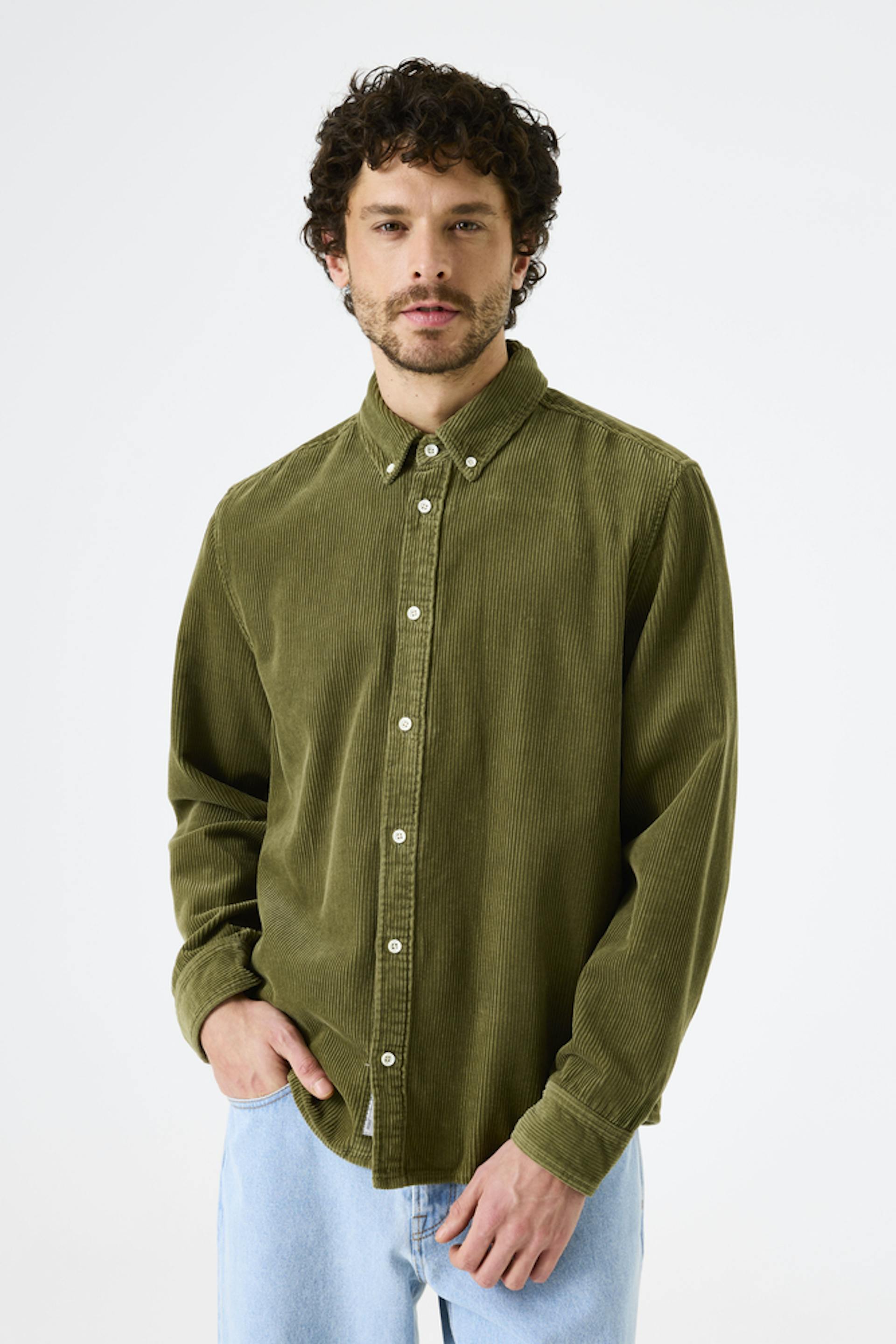 Groene corduroy overshirt