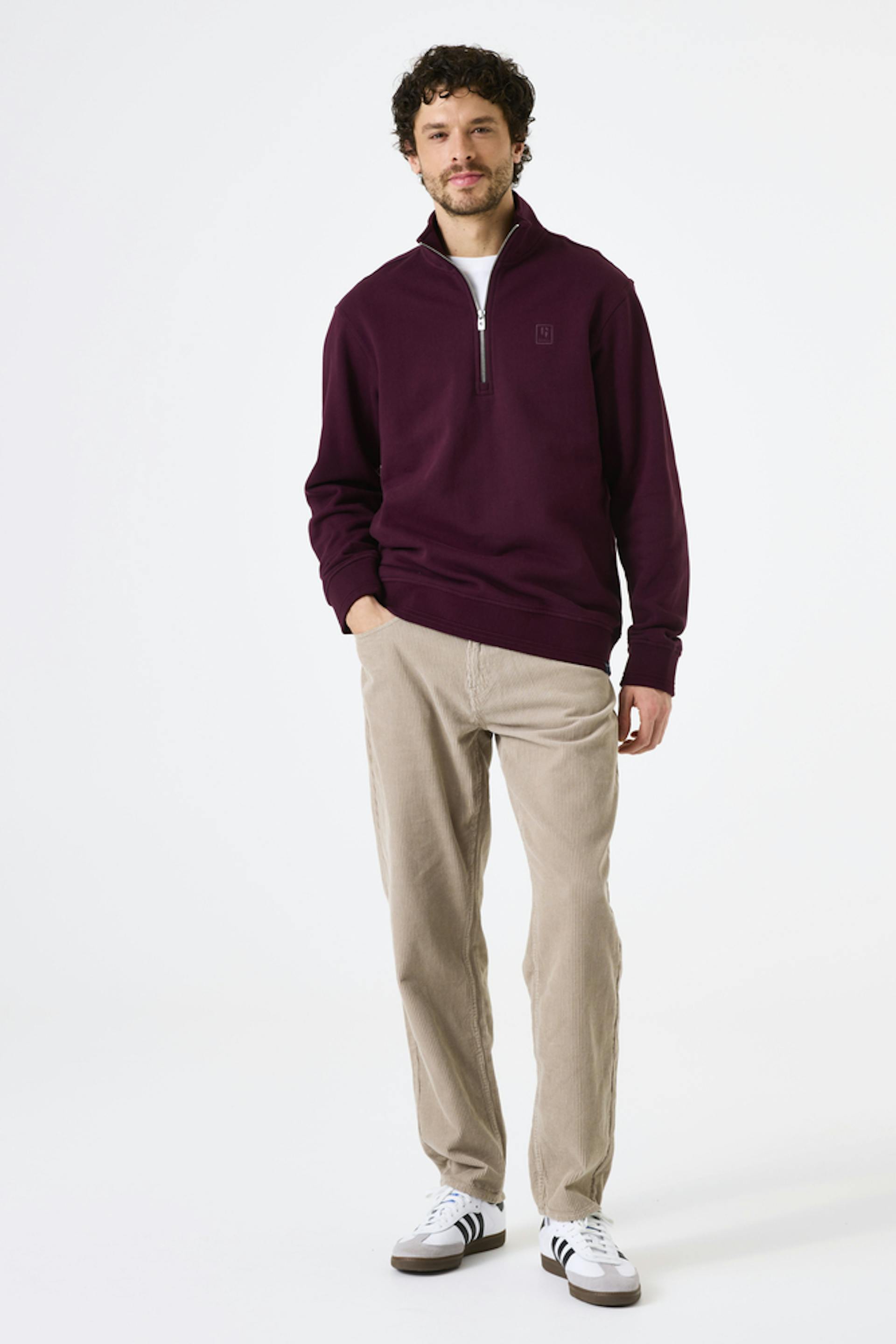 Beige corduroy broek