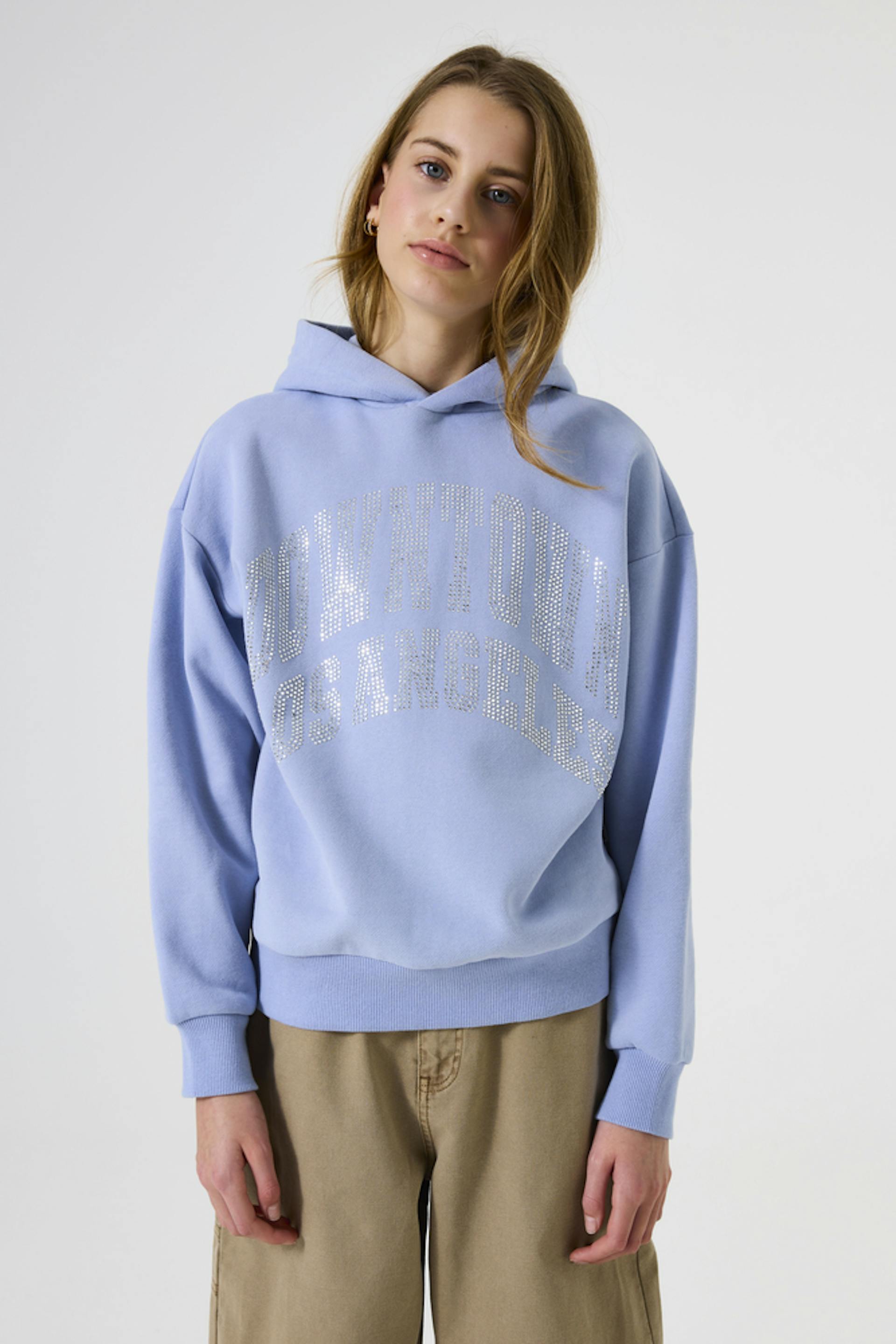 Lichtblauwe hoodie