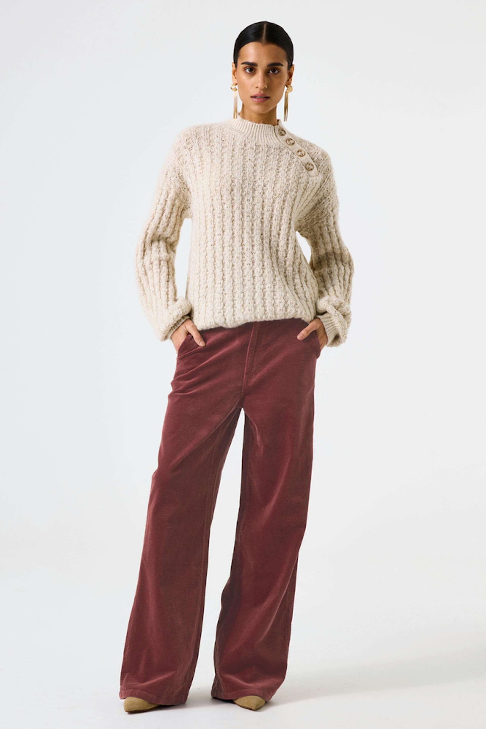 Dark red corduroy pants