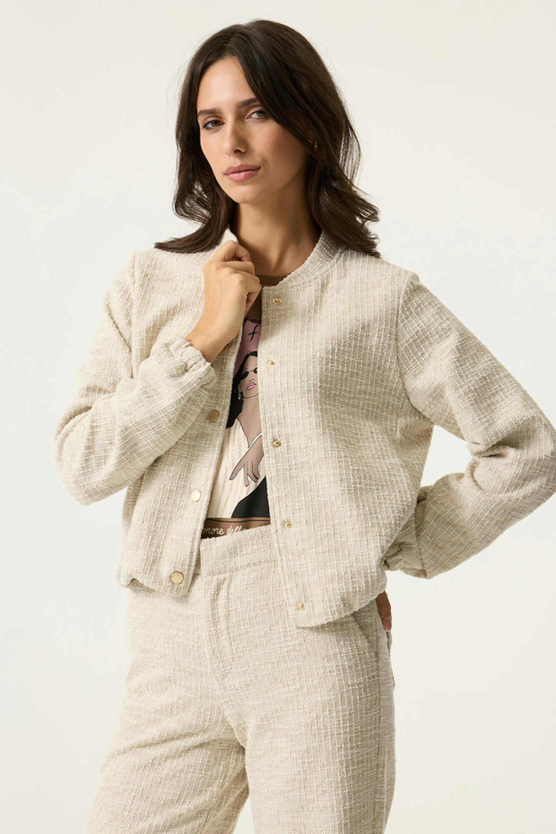 Beige tweed jacket