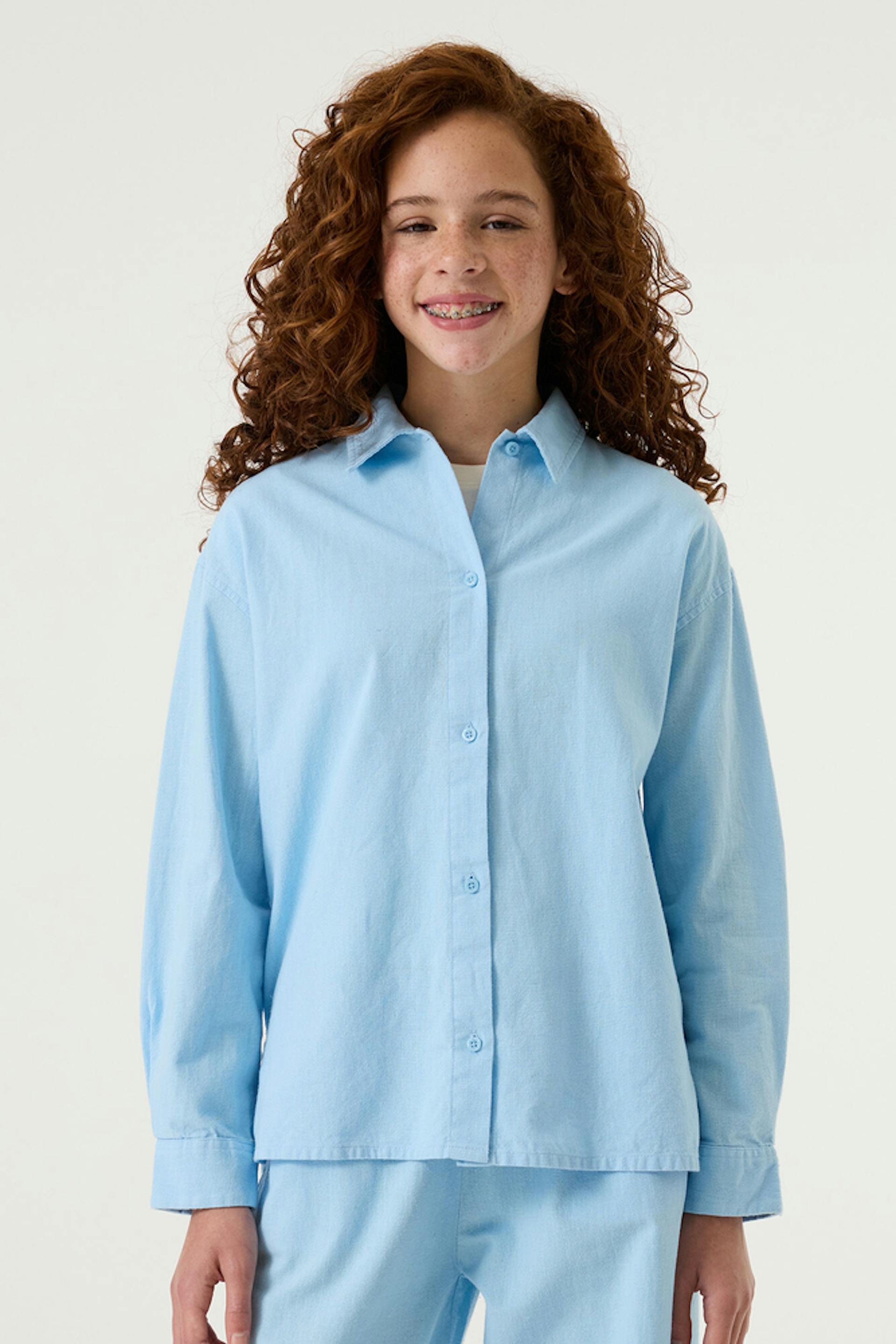 Light blue blouse