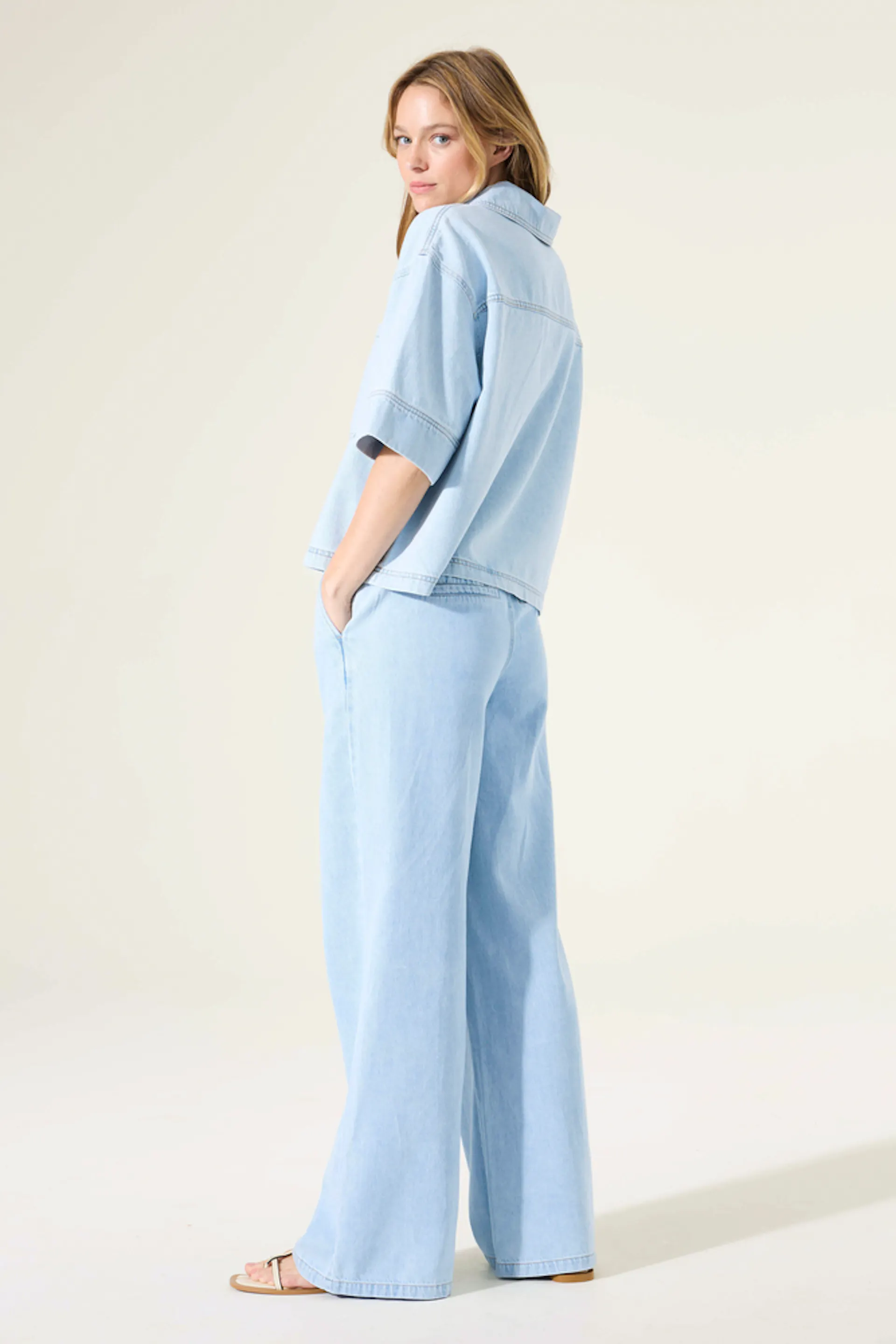 Jeans larges - Usé clair