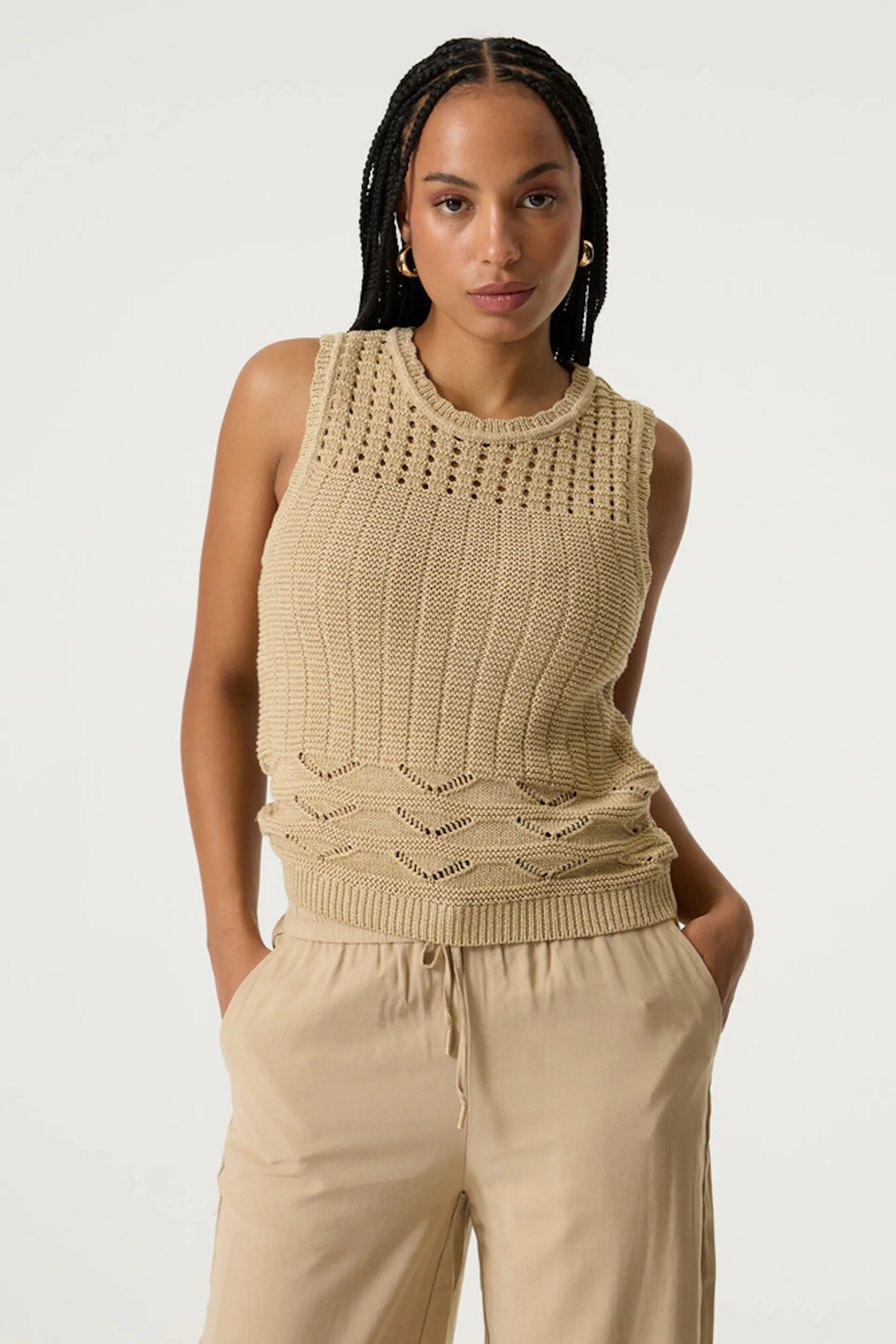 Beige Oberteil