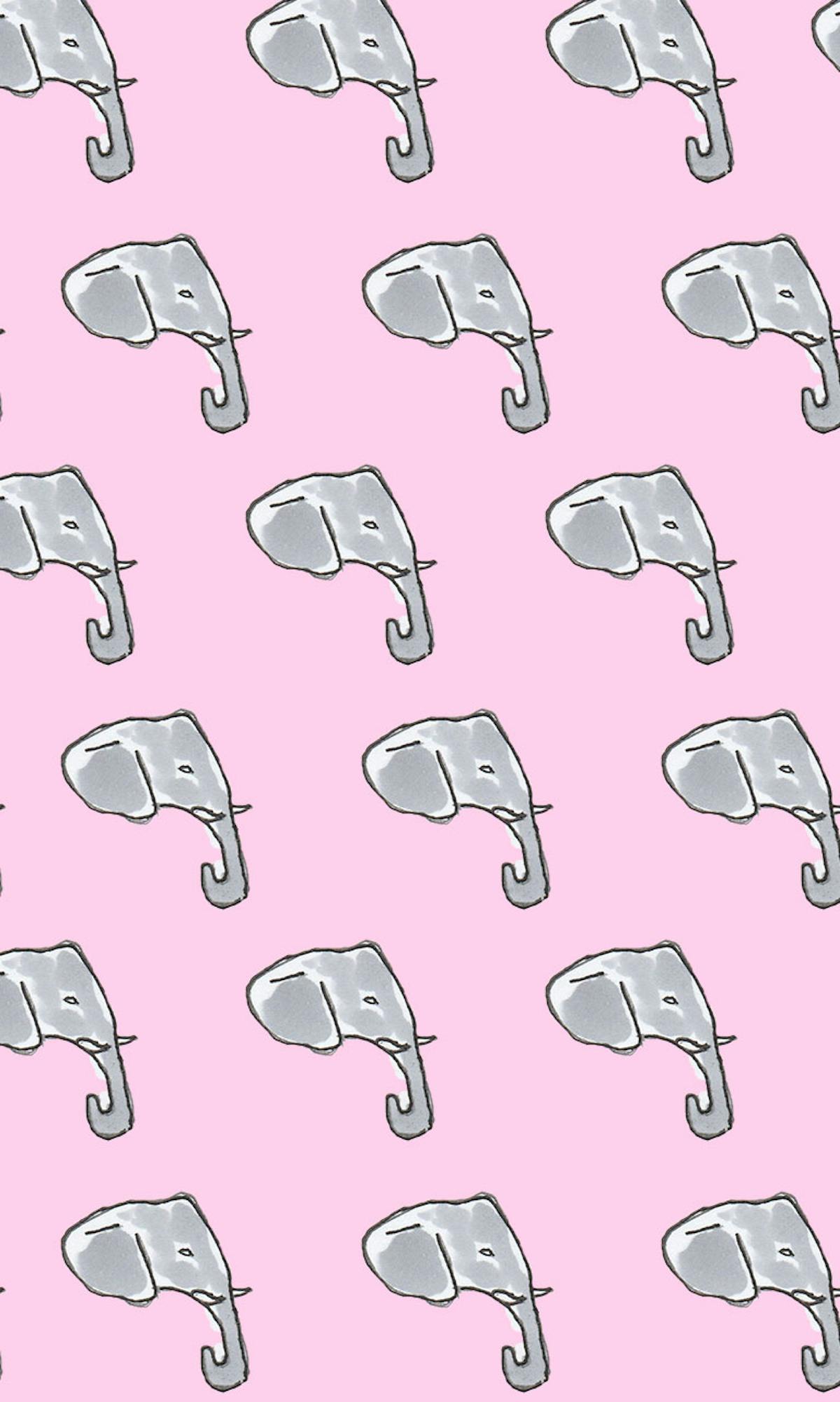 Garitma, fondo de pantalla para celular patrón de elefantes, dibujo marcador sobre papel