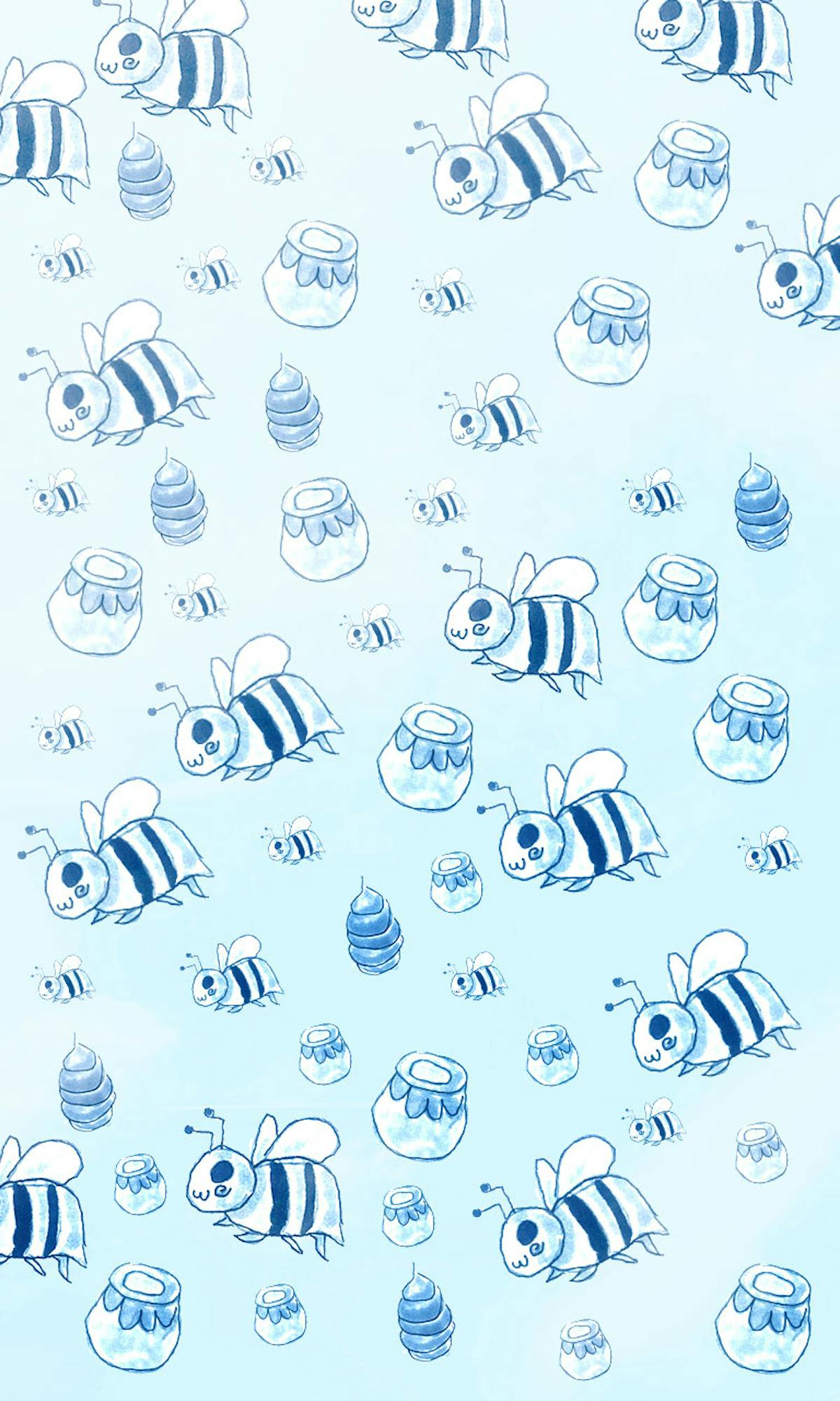 Garitma, fondo de pantalla para celular patrón de abejas, dibujo marcador sobre papel