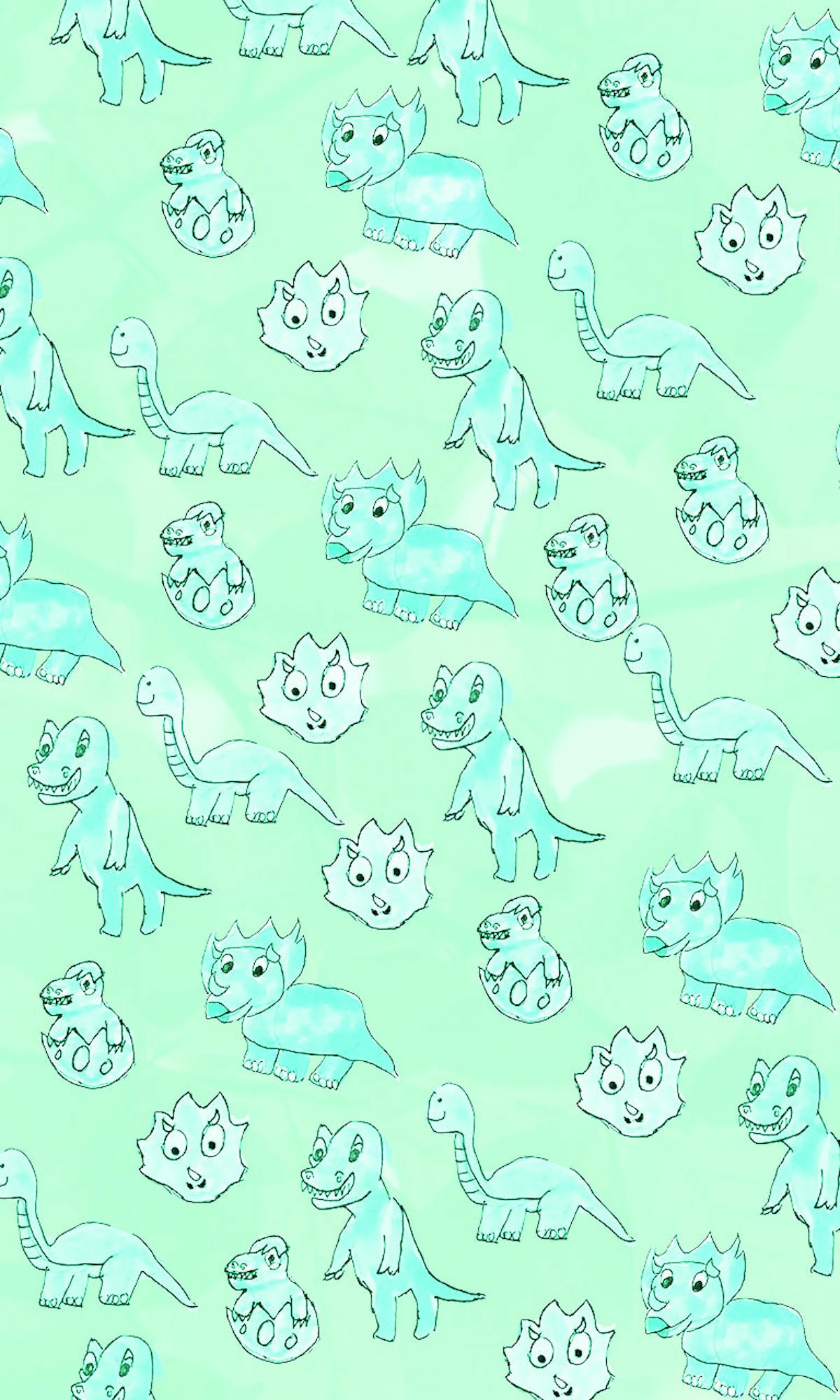 Garitma, fondo de pantalla para celular patrón de dinosaurios, dibujo marcador sobre papel