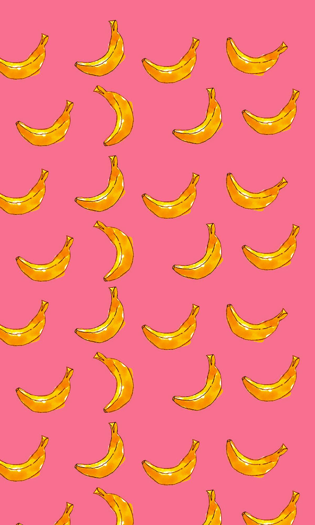 Garitma, fondo de pantalla para celular patrón de bananos, dibujo marcador sobre papel