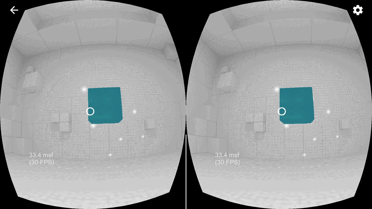 Testing environment for VR engagement.