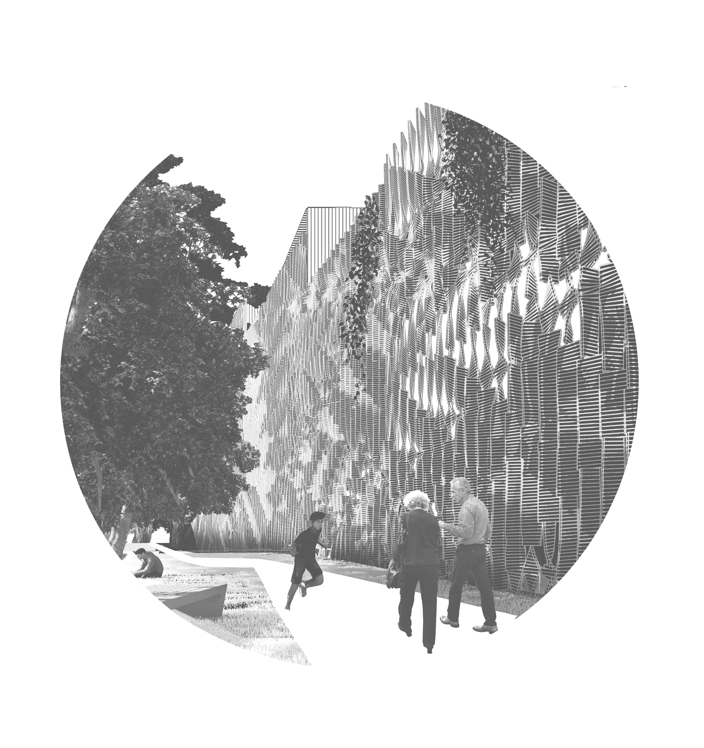 The undulating facade