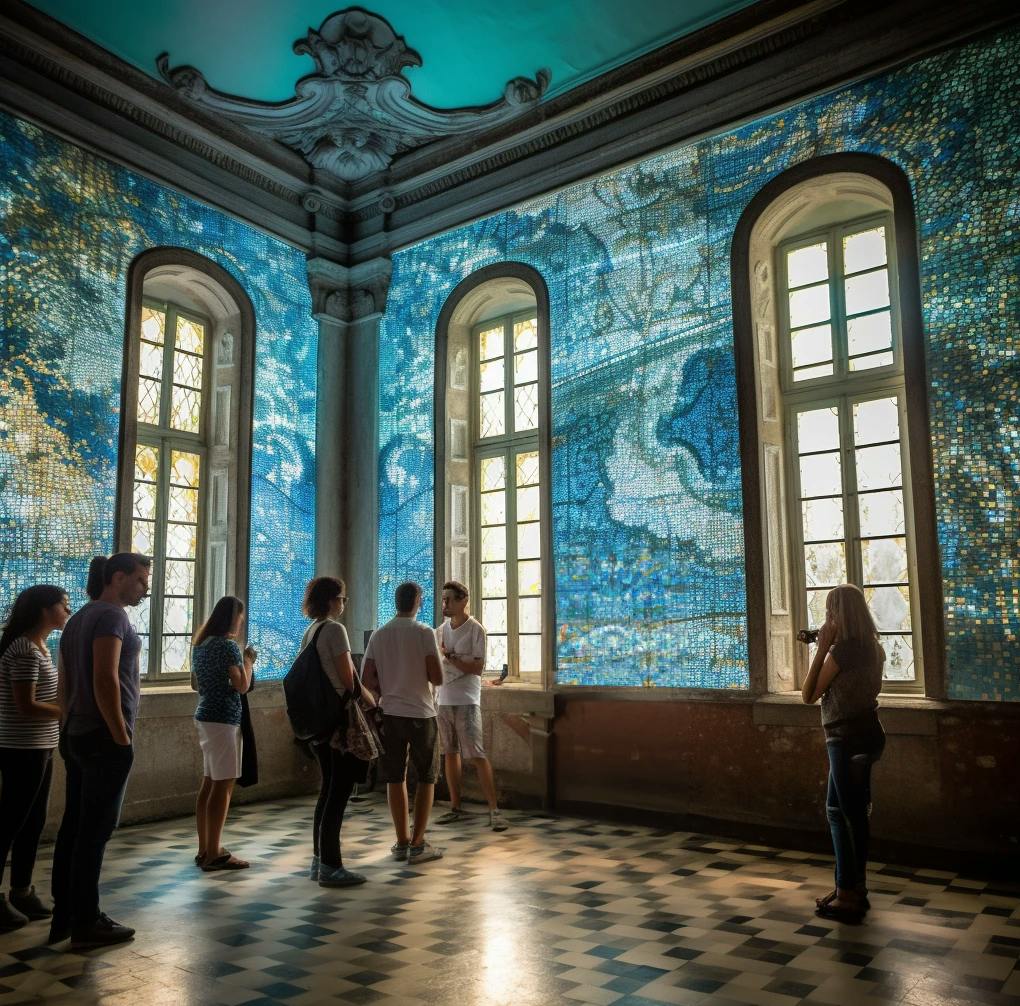 Ecological data from the surrounding Parque Natural de Sintra-Cascais region is displayed on data sensor tiles, which are also collecting hyperlocal data.