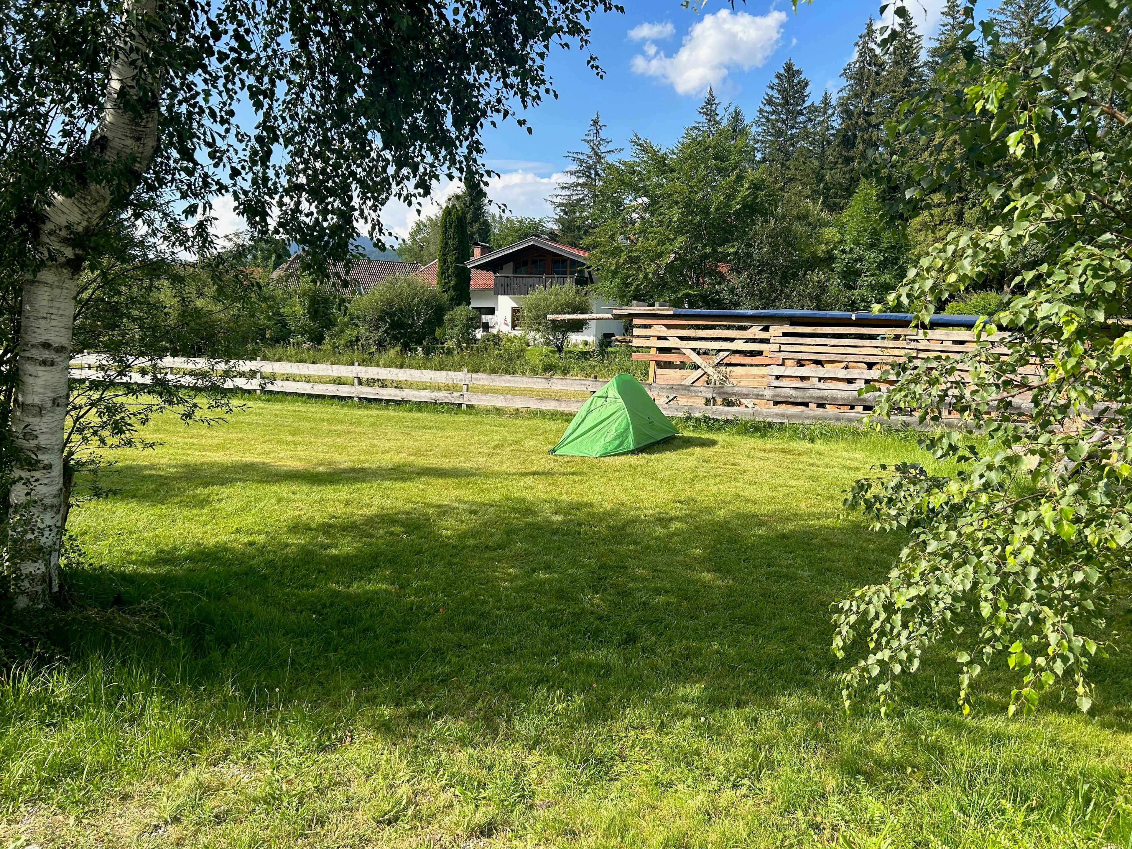 My tent in a field