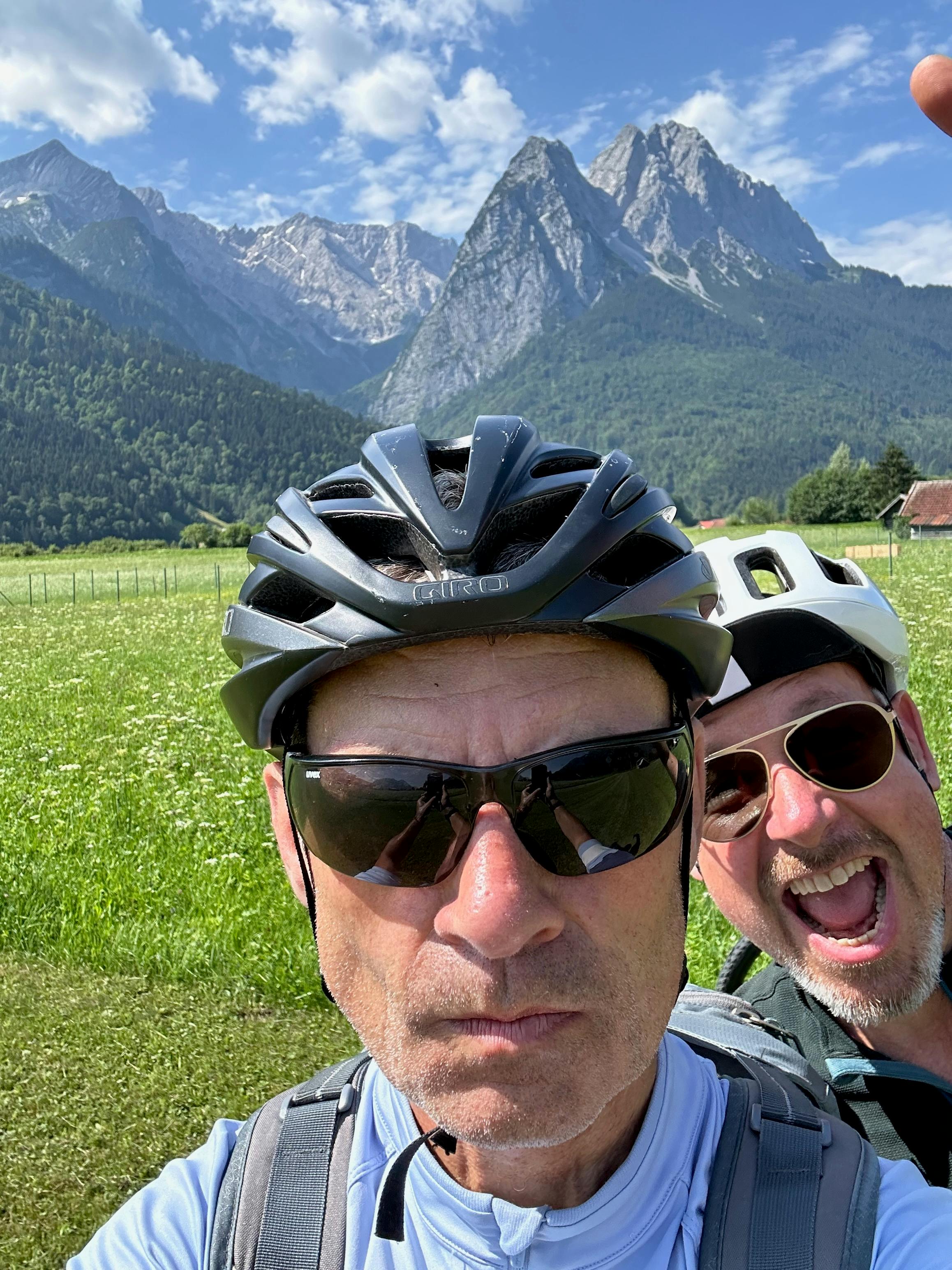 Me and Uwe in front of a mountain