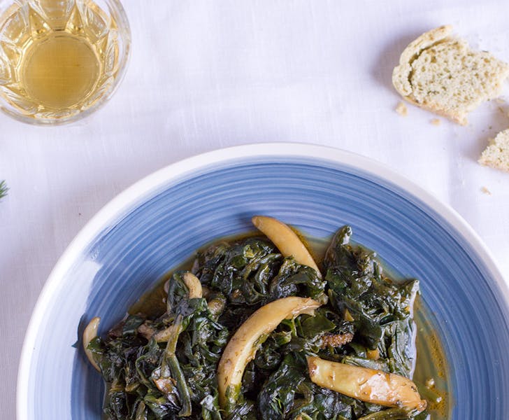Cuttlefish with spinach Greek recipe