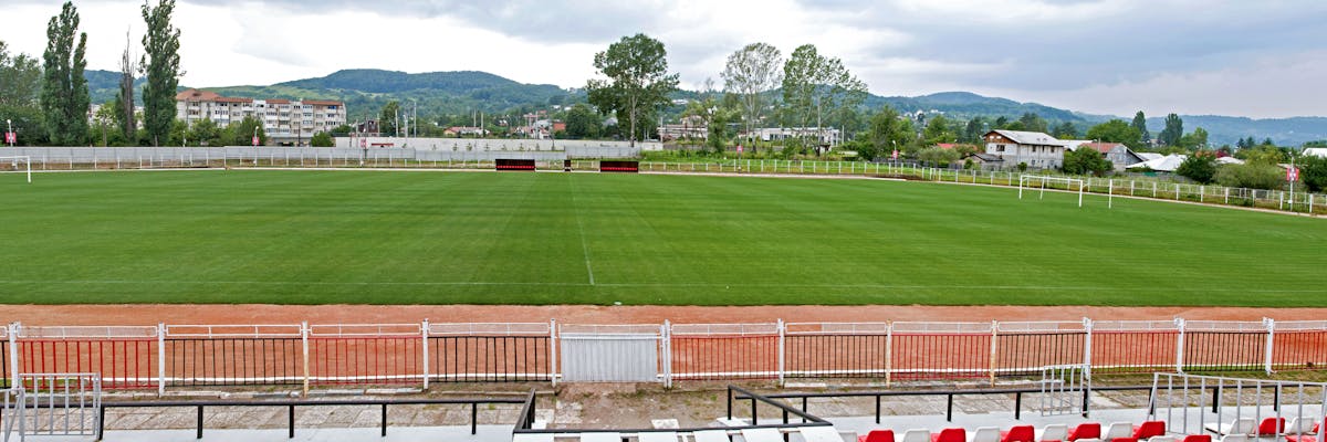 teren de sport pentru fotbal si rugby cu gazon natural verde