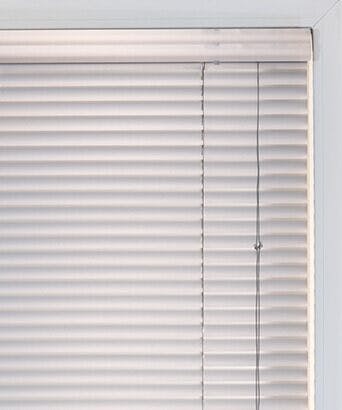 closeup of aluminum blinds