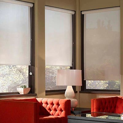 roller shades in a sitting room