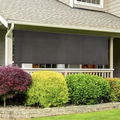 heavy outdoor solar shades on patio