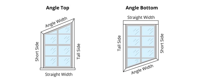 How To Measure For Angle Top And Angle Bottom Windows Blinds Com How To Measure For Angle Top And Angle Bottom Windows Blinds Com