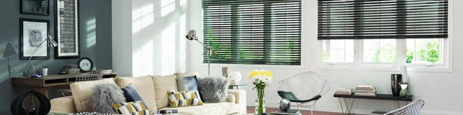 Bali brand wood blinds in a living room