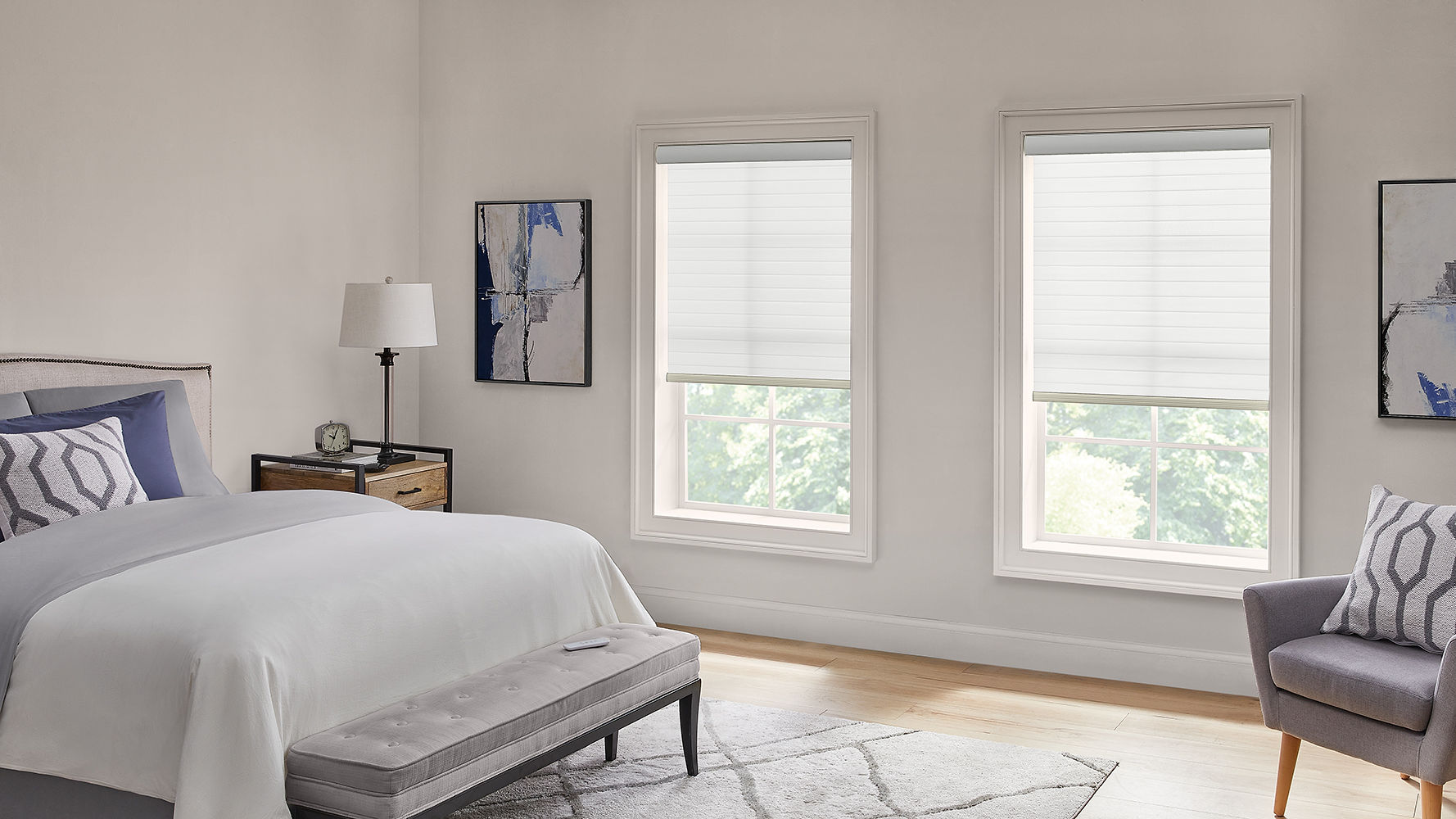 Sheer shades on windows