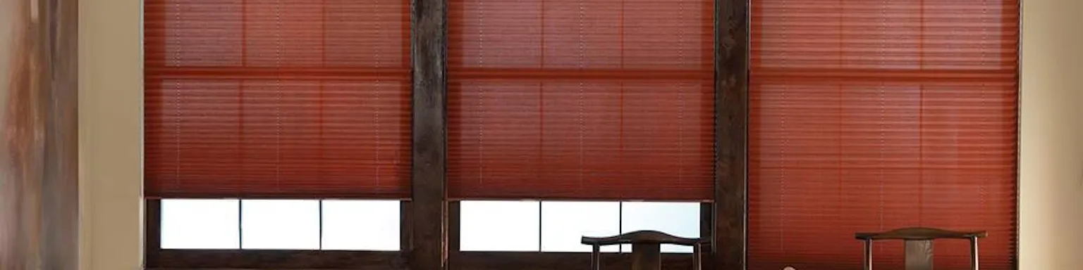 Red shades in an earthy toned living room