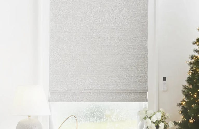 Roller shades on window