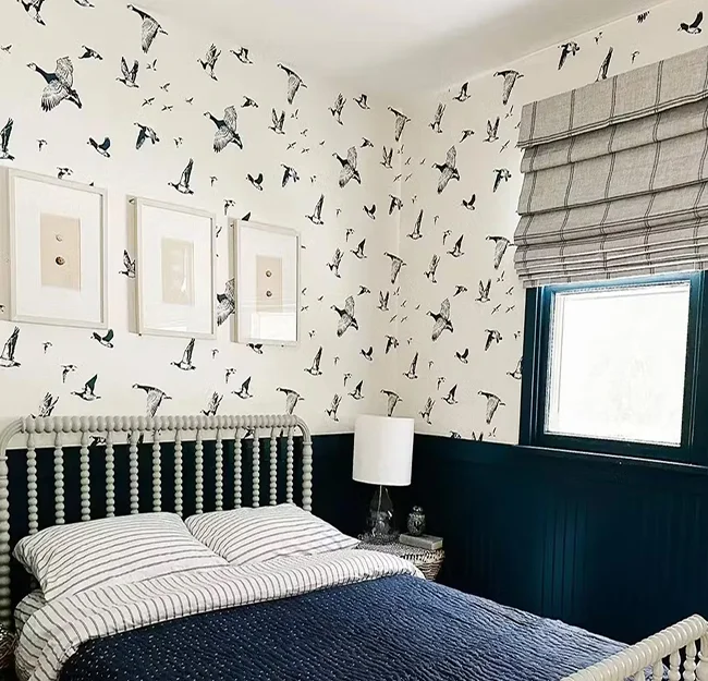 Bedroom with Roman Shade