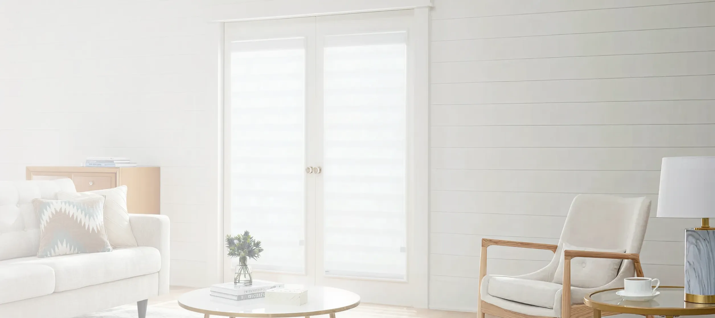 Roller shades on door windows