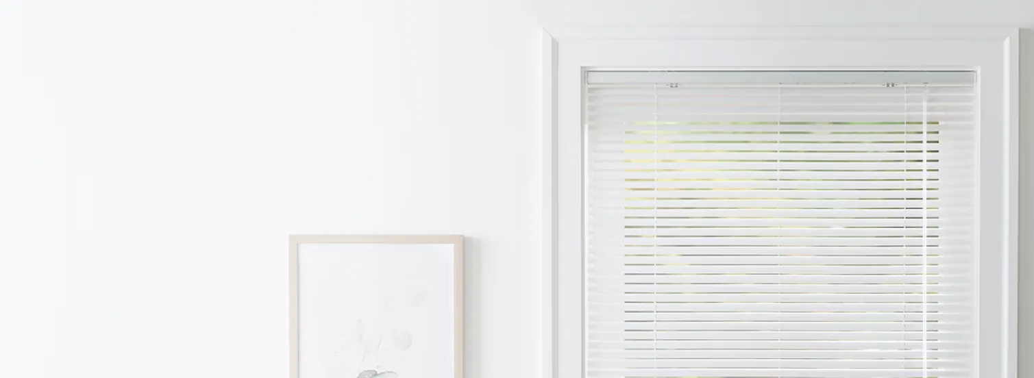 Blinds on window door

