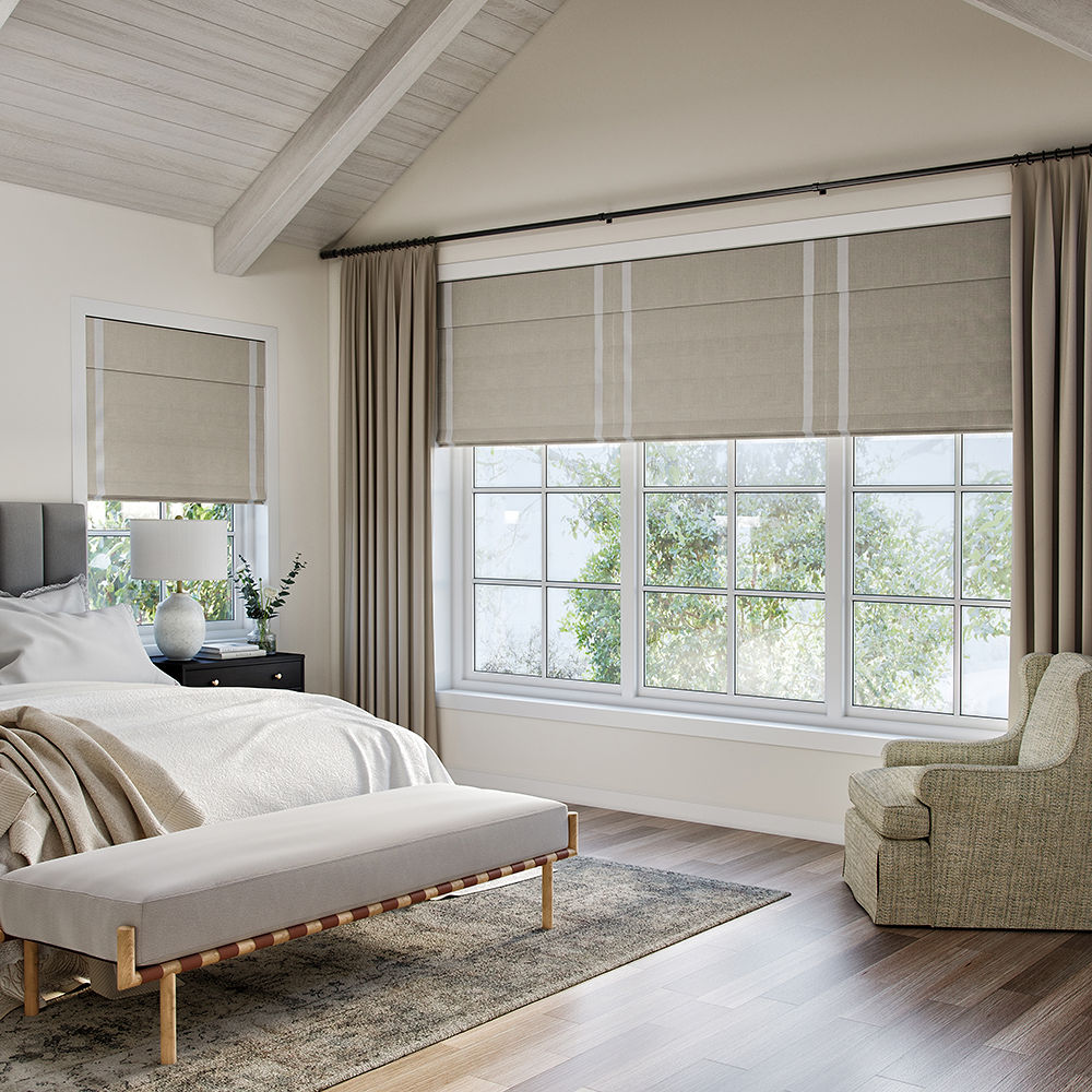 Roman shades on windows