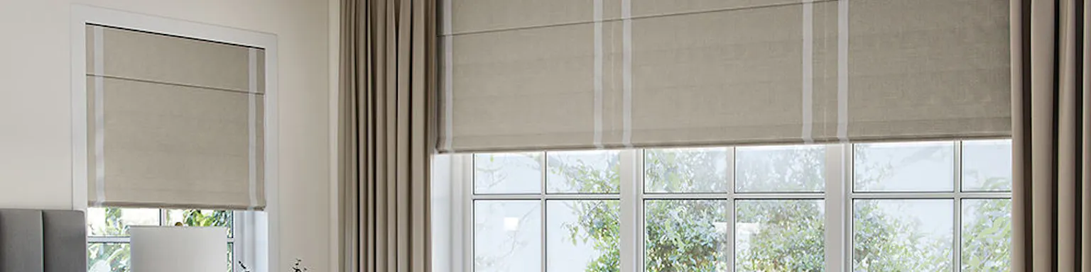 Roman shades on windows