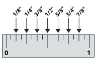 Ruler diagram to help measure for mini-blinds.