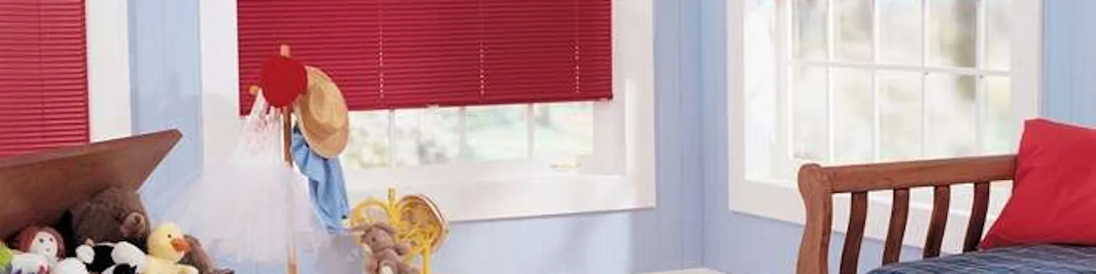 Bali brand mini blinds in a bedroom