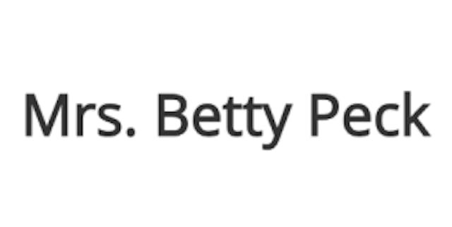 Mrs. Betty Peck