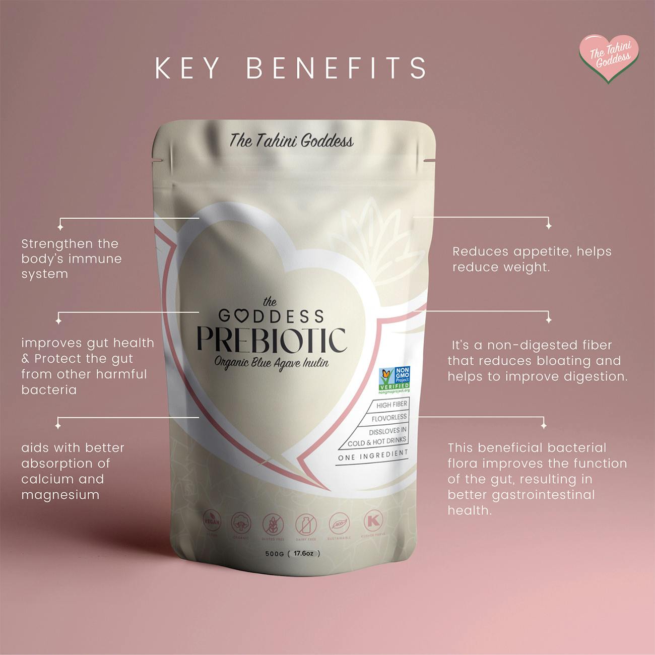 The Tahini Goddess The Goddess Prebiotic Blue Agave Inulin Powder