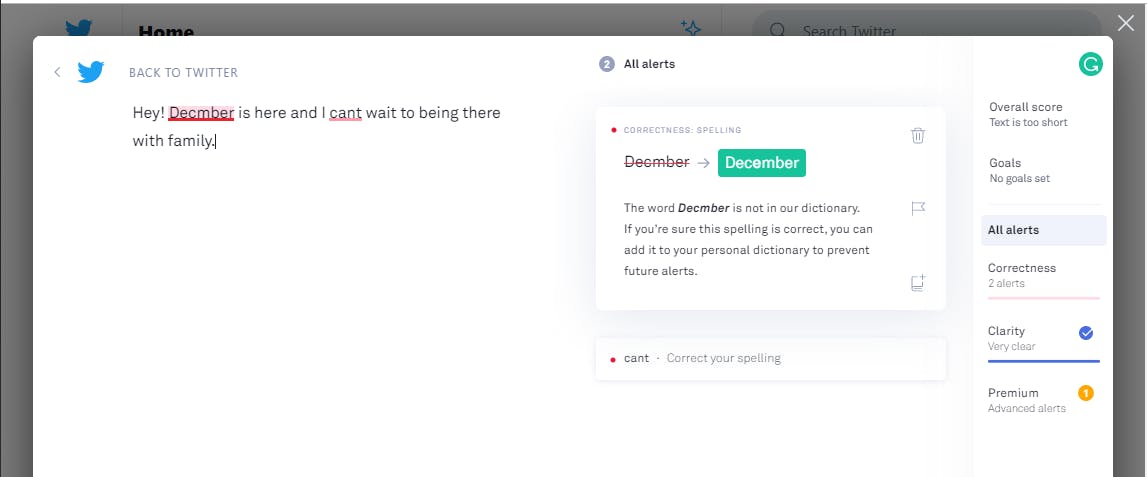 Expanded page for Grammarly tool. Expanded page for Grammarly tool.