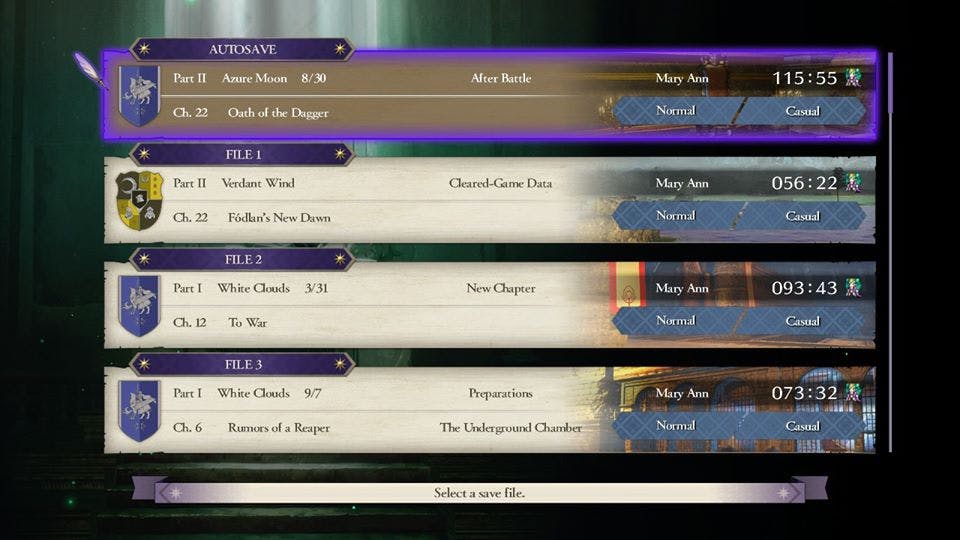 There are 25 save files for Fire Emblem Three Houses after the update. There are 25 save files for Fire Emblem Three Houses after the update.